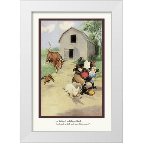 Teddy Roosevelts Bears: The Bull White Modern Wood Framed Art Print by Culver, R.K.
