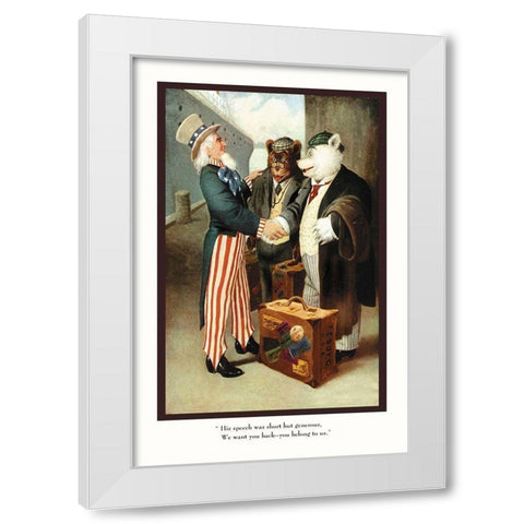 Teddy Roosevelts Bears: You Belong to Us White Modern Wood Framed Art Print by Culver, R.K.