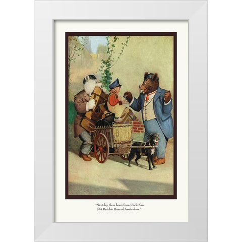 Teddy Roosevelts Bears: Dutchie Hans White Modern Wood Framed Art Print by Culver, R.K.