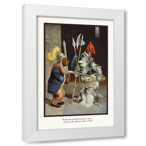 Teddy Roosevelts Bears: Make Steel Fly White Modern Wood Framed Art Print by Culver, R.K.