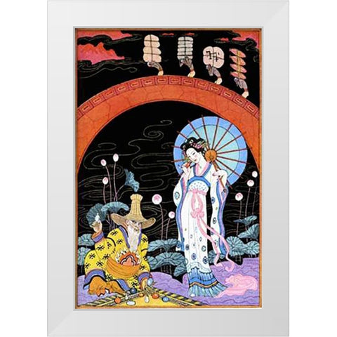 China White Modern Wood Framed Art Print by Barbier, Georges