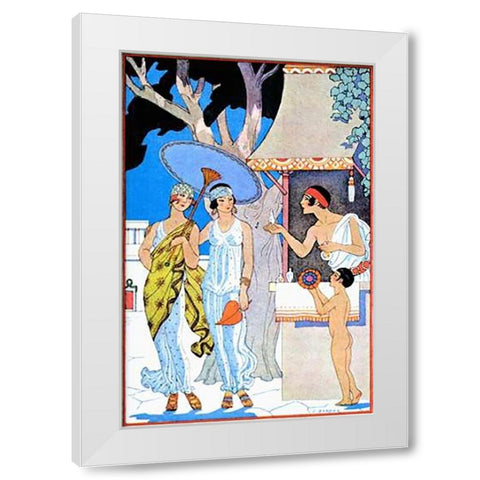 Ancient Greece White Modern Wood Framed Art Print by Barbier, Georges