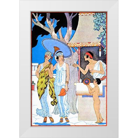 Ancient Greece White Modern Wood Framed Art Print by Barbier, Georges