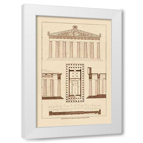 The Parthenon at Athens White Modern Wood Framed Art Print by Buhlmann, J.
