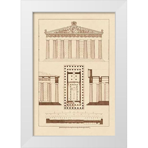 The Parthenon at Athens White Modern Wood Framed Art Print by Buhlmann, J.