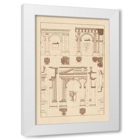 Arcades White Modern Wood Framed Art Print by Buhlmann, J.