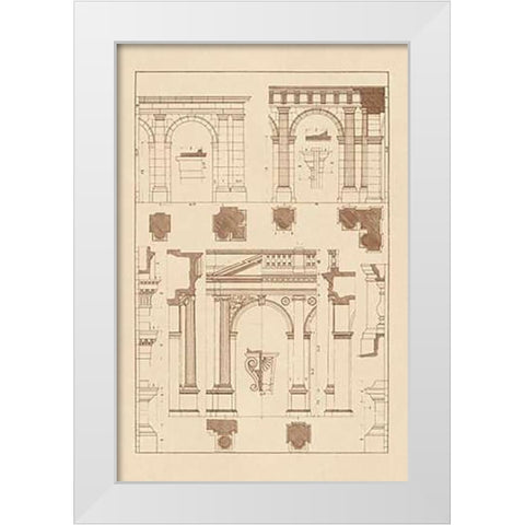 Arcades White Modern Wood Framed Art Print by Buhlmann, J.