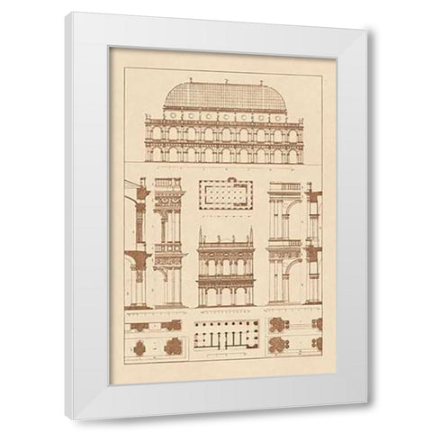 Basilica at Vicenza and Library of St. Marks at Venice White Modern Wood Framed Art Print by Buhlmann, J.