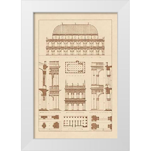 Basilica at Vicenza and Library of St. Marks at Venice White Modern Wood Framed Art Print by Buhlmann, J.