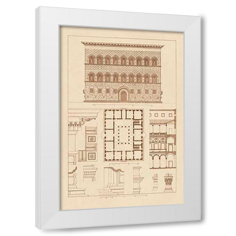 Palazzo Strozzi at Florence White Modern Wood Framed Art Print by Buhlmann, J.