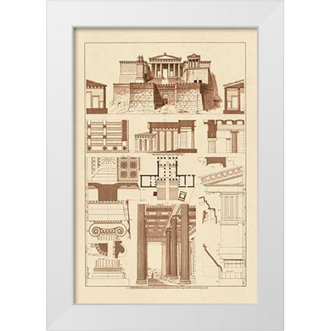 The Propylaea of the Acropolis at Athens White Modern Wood Framed Art Print by Buhlmann, J.