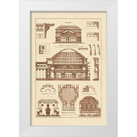 Roman Domical Vaulting White Modern Wood Framed Art Print by Buhlmann, J.