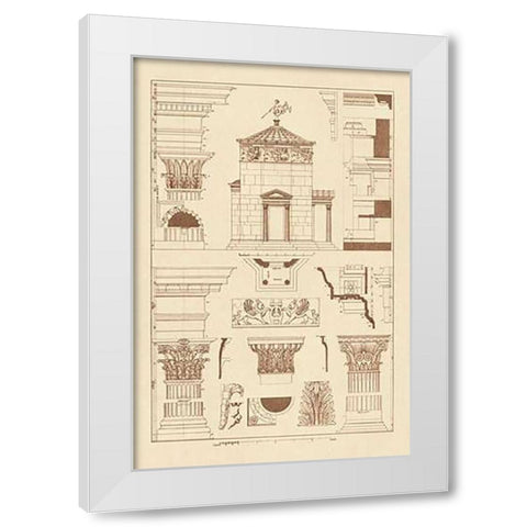 Tower of the Winds and Stoa of Hadrian White Modern Wood Framed Art Print by Buhlmann, J.
