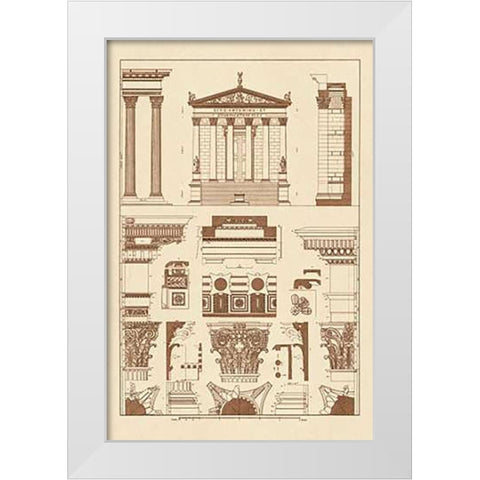 Temples of Antonius, Castor and Mars White Modern Wood Framed Art Print by Buhlmann, J.