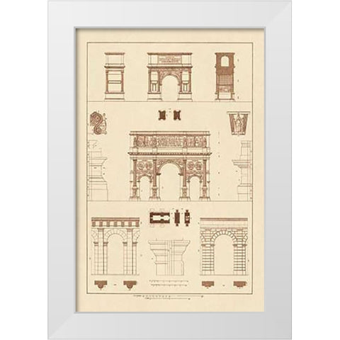 Arches and Arcades White Modern Wood Framed Art Print by Buhlmann, J.