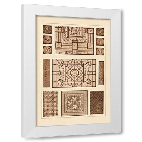Painted Ceilings and Pavements from Pompeii White Modern Wood Framed Art Print by Buhlmann, J.