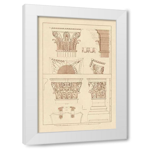 Ancient Capitals White Modern Wood Framed Art Print by Buhlmann, J.