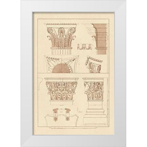 Ancient Capitals White Modern Wood Framed Art Print by Buhlmann, J.