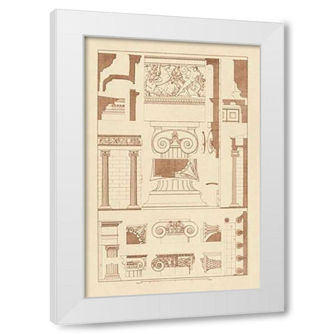 Ionic Capitals White Modern Wood Framed Art Print by Buhlmann, J.