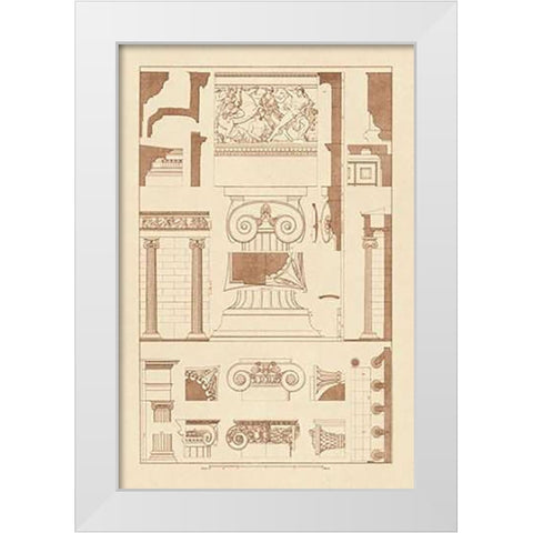 Ionic Capitals White Modern Wood Framed Art Print by Buhlmann, J.