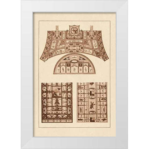 Decorative Painting in the Roman Vaults White Modern Wood Framed Art Print by Buhlmann, J.