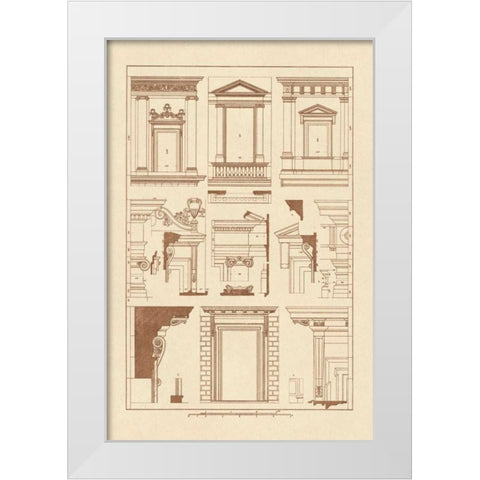 Windows of Palazzo Non Finito, Palace and House at Rome White Modern Wood Framed Art Print by Buhlmann, J.