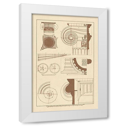 Capitals of the Erechtheum White Modern Wood Framed Art Print by Buhlmann, J.