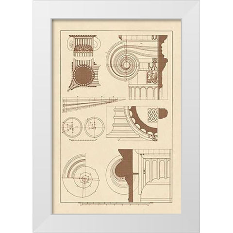 Capitals of the Erechtheum White Modern Wood Framed Art Print by Buhlmann, J.