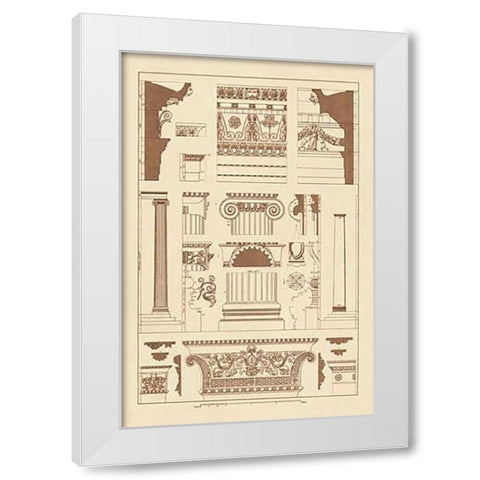 Entablatures and Capitals White Modern Wood Framed Art Print by Buhlmann, J.