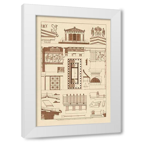 Temples and Roofings White Modern Wood Framed Art Print by Buhlmann, J.