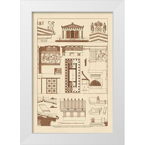 Temples and Roofings White Modern Wood Framed Art Print by Buhlmann, J.
