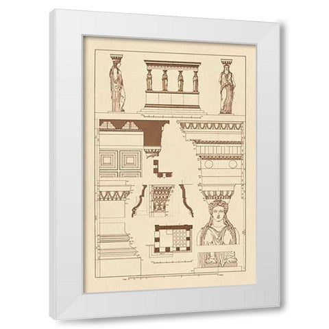 Porch of the Caryatids White Modern Wood Framed Art Print by Buhlmann, J.