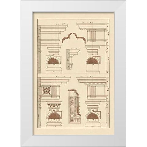 Doric and Tuscan Orders White Modern Wood Framed Art Print by Buhlmann, J.