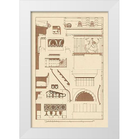 Details of Parthenon at Athens White Modern Wood Framed Art Print by Buhlmann, J.
