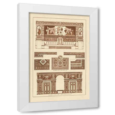 Decoration of Large Halls, PolyMuseumome White Modern Wood Framed Art Print by Buhlmann, J.