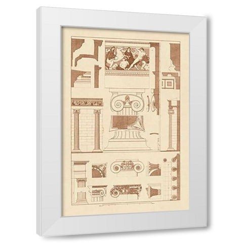 Ionic Orders and Capitals, PolyMuseumome White Modern Wood Framed Art Print by Buhlmann, J.