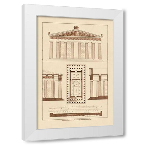 The Parthenon at Athens, PolyMuseumome White Modern Wood Framed Art Print by Buhlmann, J.