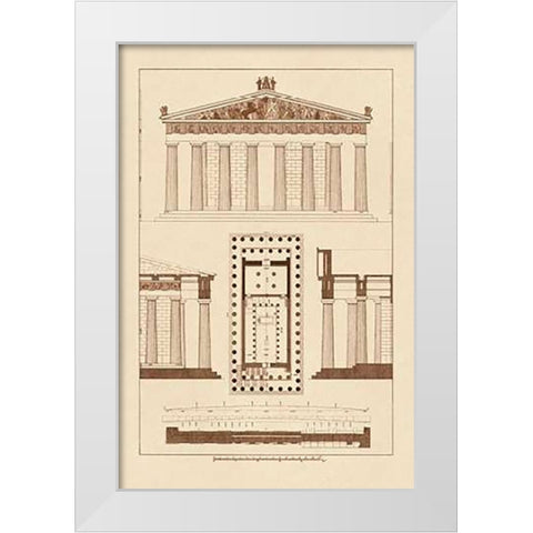 The Parthenon at Athens, PolyMuseumome White Modern Wood Framed Art Print by Buhlmann, J.