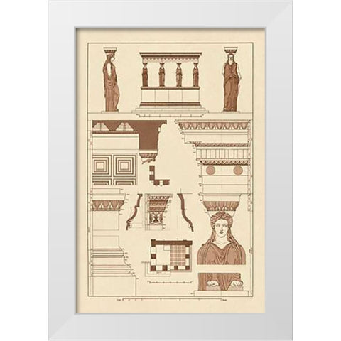 Porch of Caryatids, PolyMuseumome White Modern Wood Framed Art Print by Buhlmann, J.