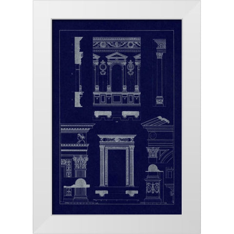 Window in the Cortile of Dodges Palace, Palazzo Vecchio, and Santa Croce (Blueprint) White Modern Wood Framed Art Print by Buhlmann, J.