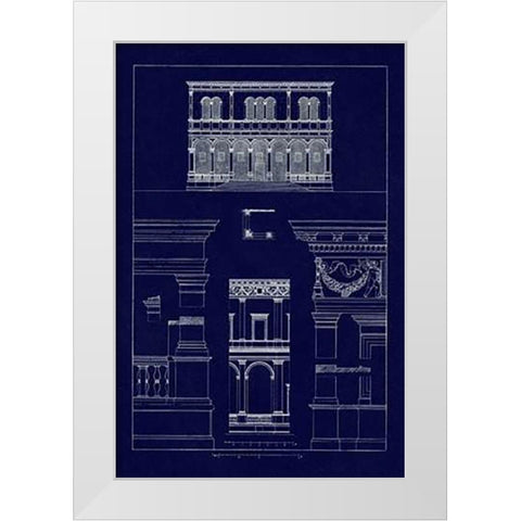 Palazzo del Consiglio at Padua, Villa Farnesia (Blueprint) White Modern Wood Framed Art Print by Buhlmann, J.