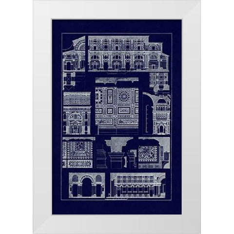 Barrel Vaults of the Renaissance (Blueprint) White Modern Wood Framed Art Print by Buhlmann, J.