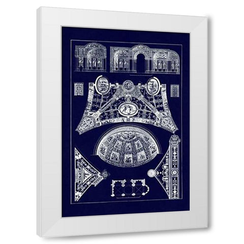 Cross Vaults of the Renaissance (Blueprint) White Modern Wood Framed Art Print by Buhlmann, J.
