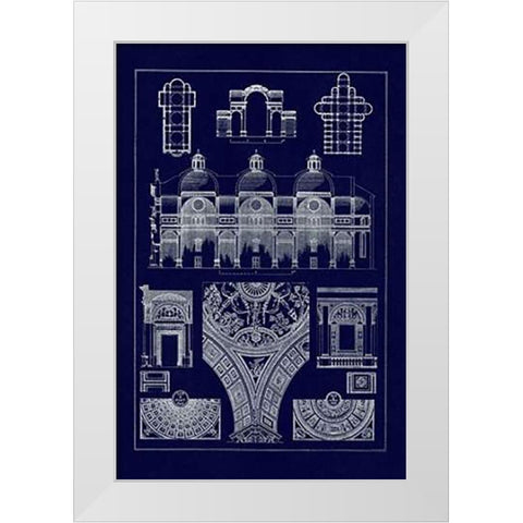 Cupola Vaulting of the Renaissance (Blueprint) White Modern Wood Framed Art Print by Buhlmann, J.