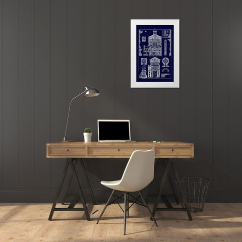 Domical Vaulting of the Renaissance (Blueprint) White Modern Wood Framed Art Print by Buhlmann, J.