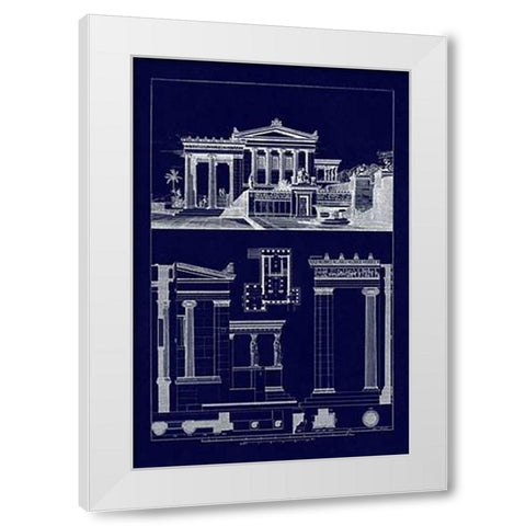 The Erechtheum at Athens (Blueprint) White Modern Wood Framed Art Print by Buhlmann, J.