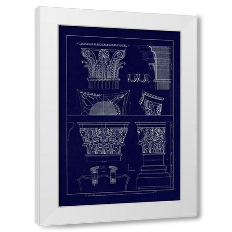 Ancient Capitals (Blueprint) White Modern Wood Framed Art Print by Buhlmann, J.