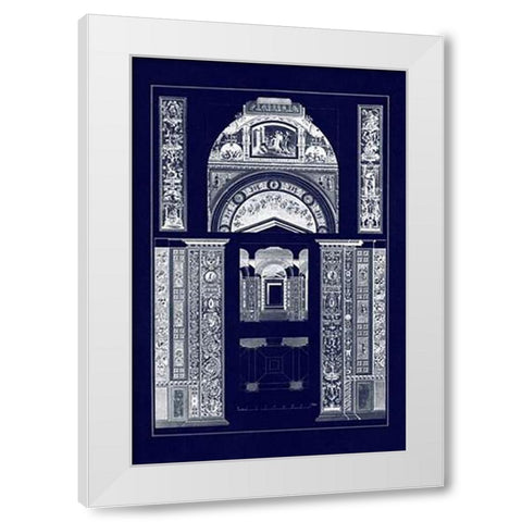 Decoration of the Second Corridor of the Loggie in the Vatican (Blueprint) White Modern Wood Framed Art Print by Buhlmann, J.