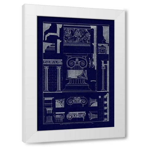 Ionic Capitals (Blueprint) White Modern Wood Framed Art Print by Buhlmann, J.