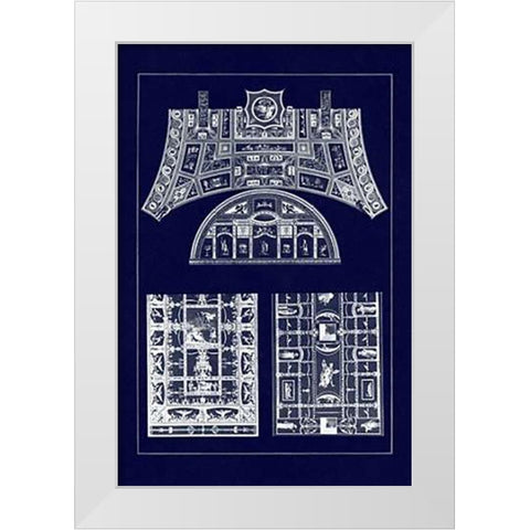 Decorative Painting in the Roman Vaults (Blueprint) White Modern Wood Framed Art Print by Buhlmann, J.